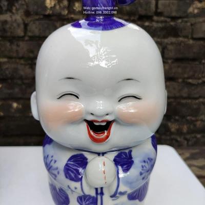 TƯỢNG TIỂU ĐỒNG CHÚC PHÚC MEN CHÀM